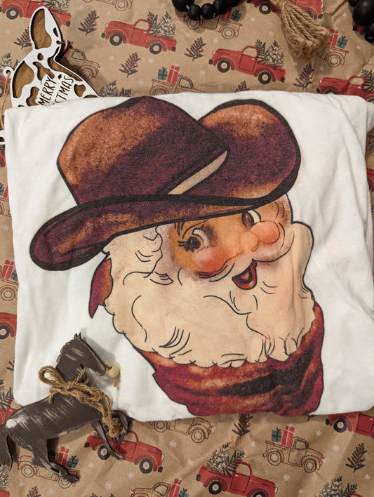 Hand Drawn Cowboy Santa